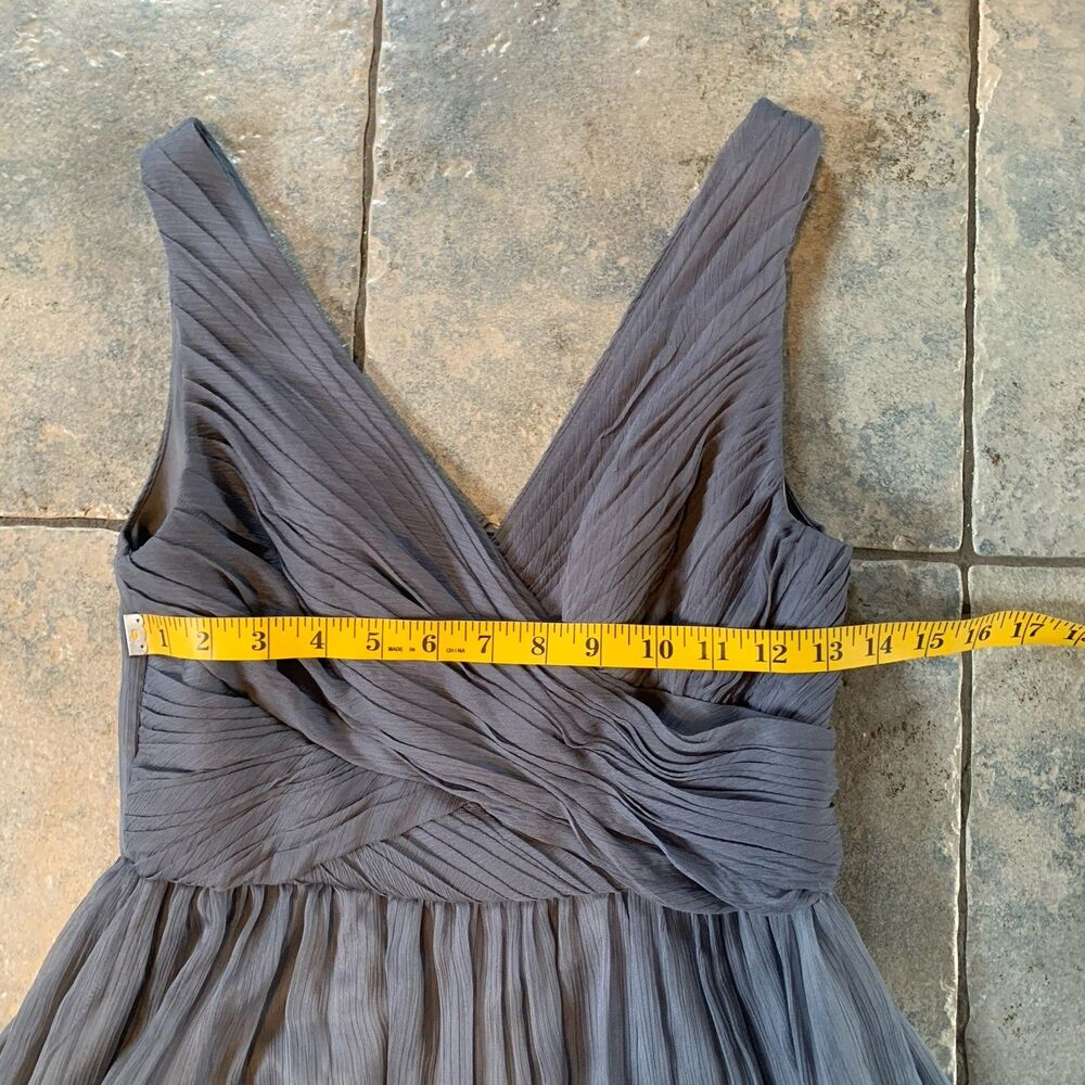 Anthropologie BHLDN Angie Gray Chiffon Dress Womens XS Bridesmaid Prom Formal - Picture 6 of 7